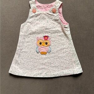 Handmade Adorable Owl Appliqué Dress